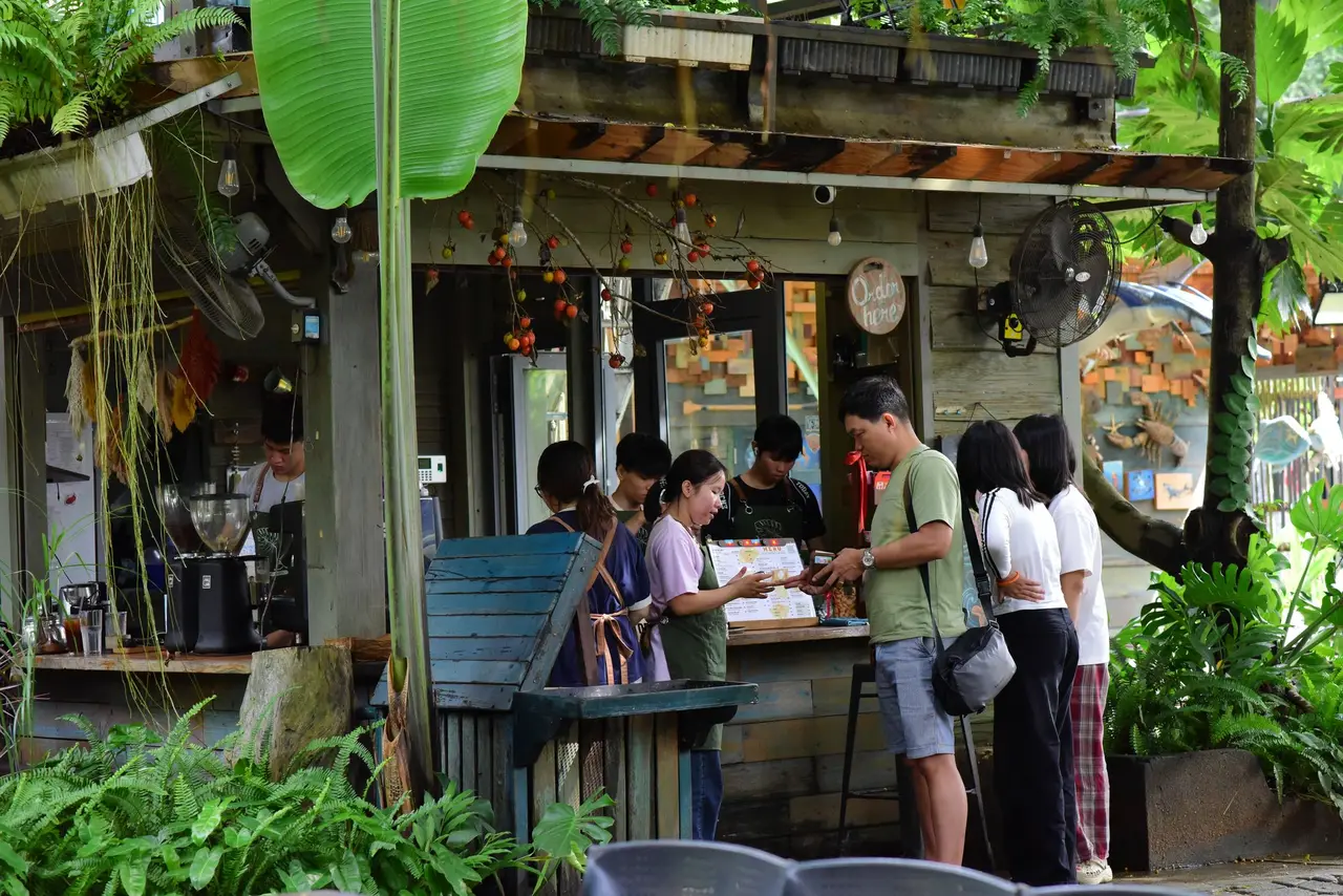 A busy shopfront