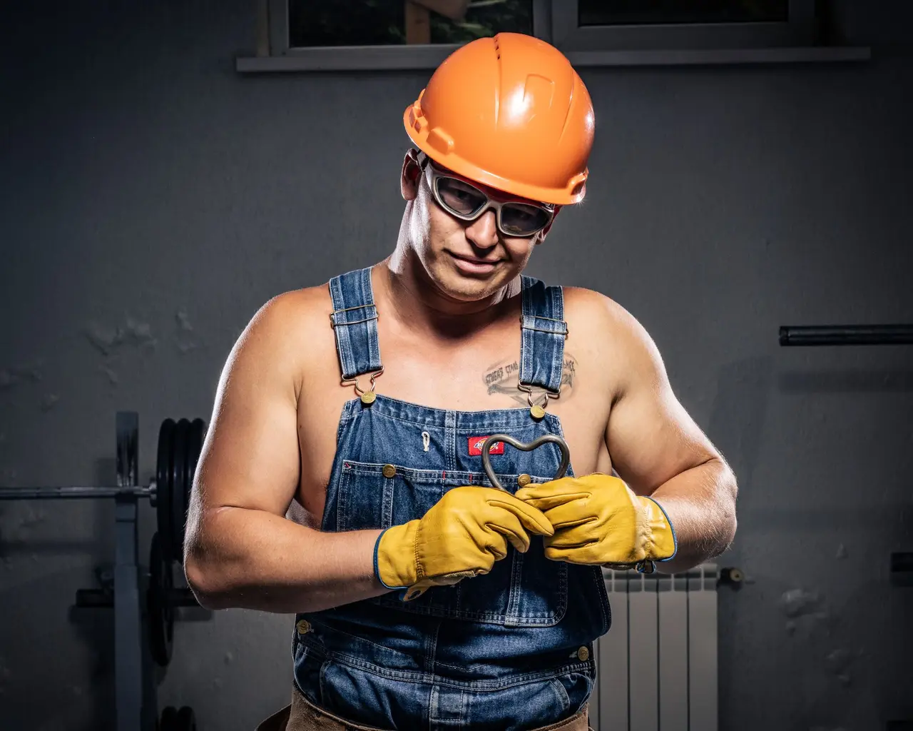 A tradesperson at their van