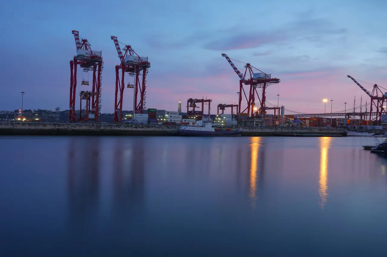 A port at dusk