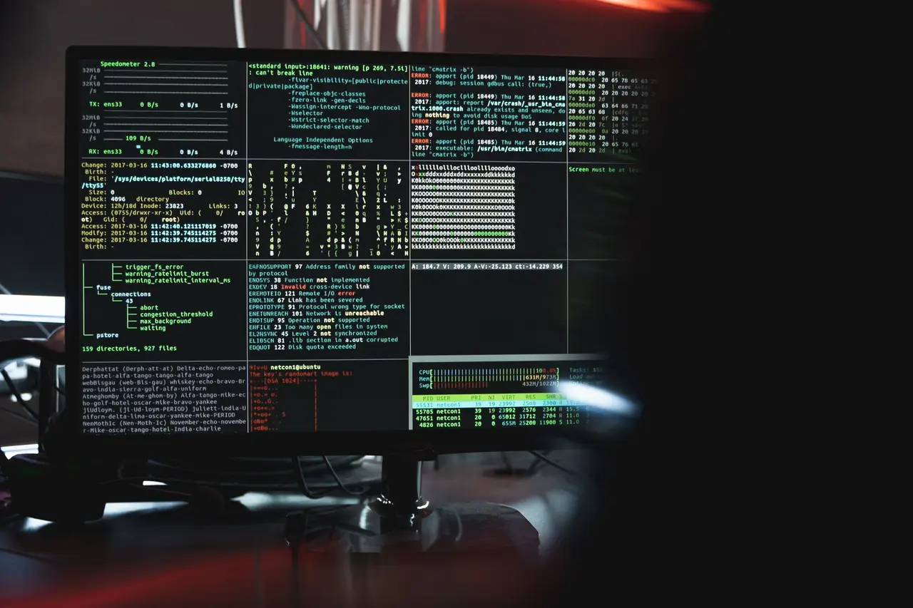 Code on a monitor